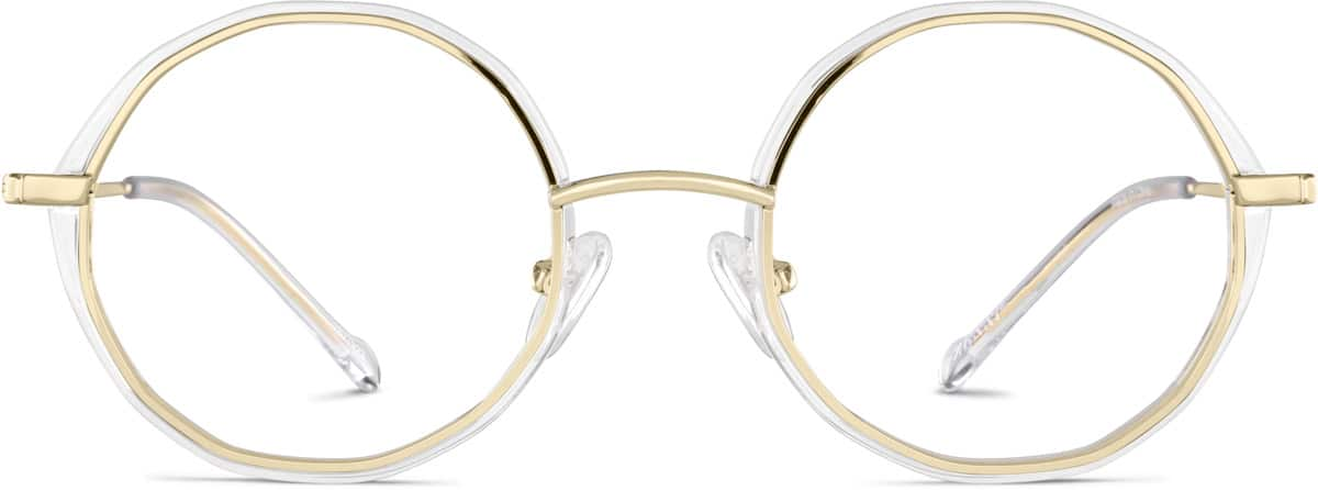 Front view of Round Glasses 7827923 in Clear