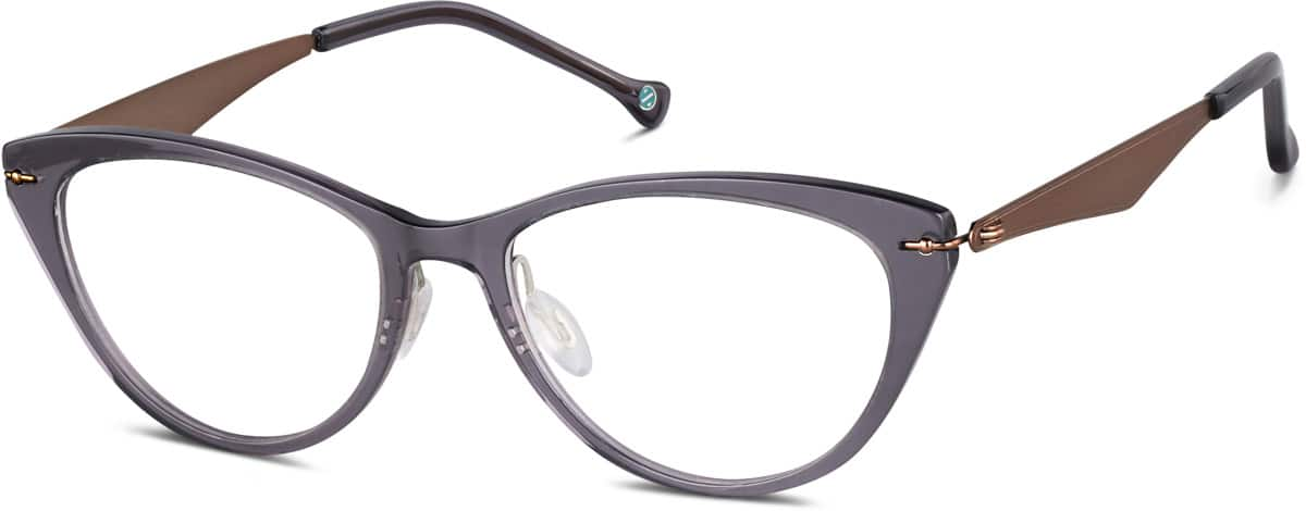 Angle view of Cat-Eye Glasses 7828017 in Dark Gray