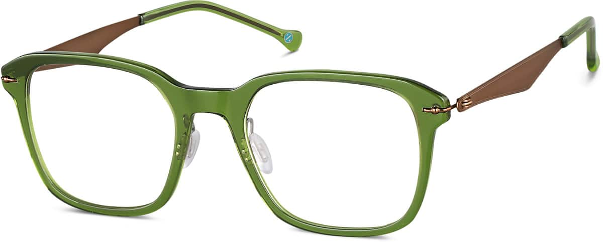 Angle view of Square Glasses 7828124 in Green