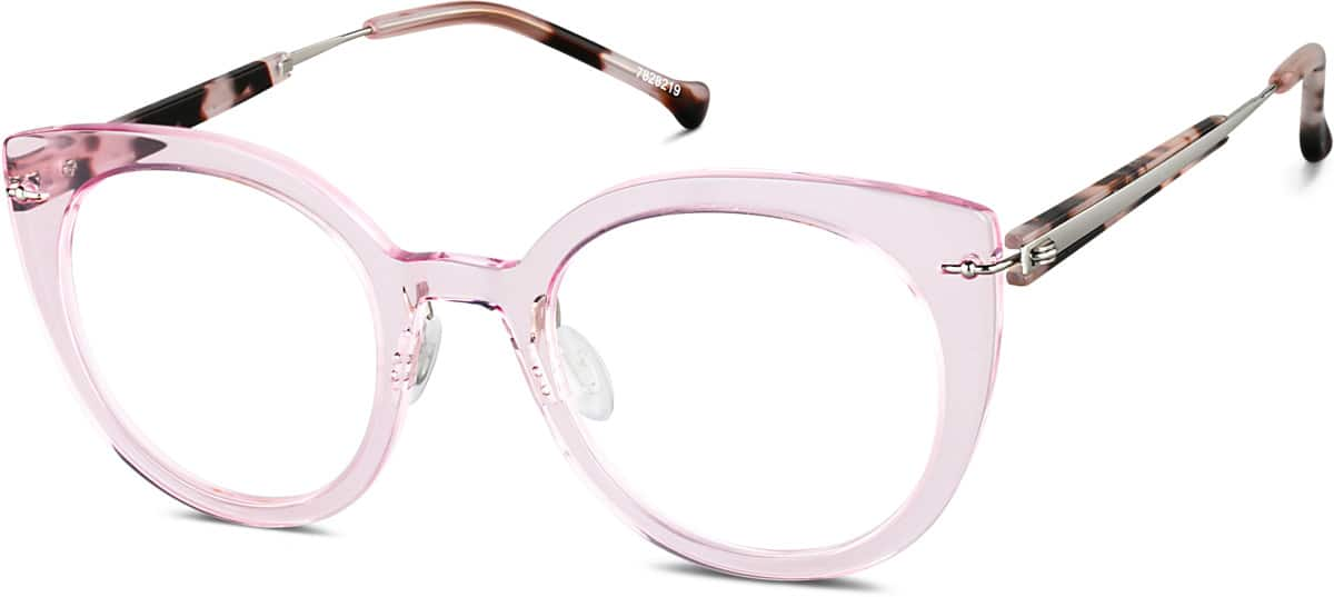 Angle view of Round Glasses 7828219 in Pink