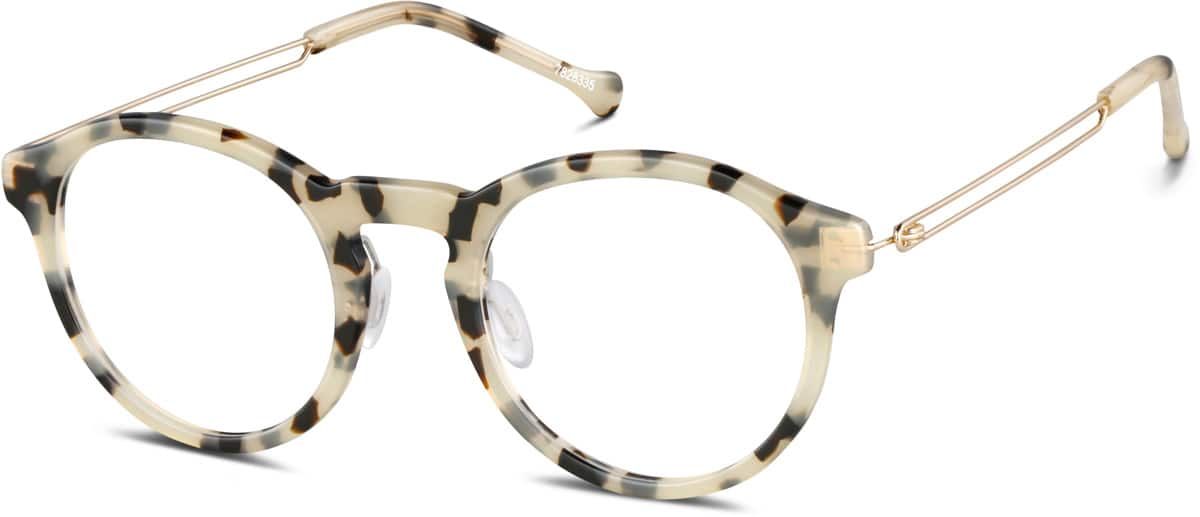 Angle view of Round Glasses 7828335 in Ivory Tortoiseshell