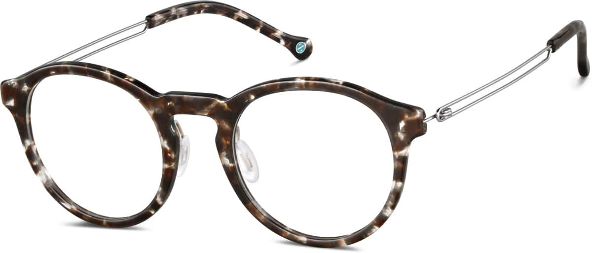 Angle view of Round Glasses 7828339 in Tortoiseshell