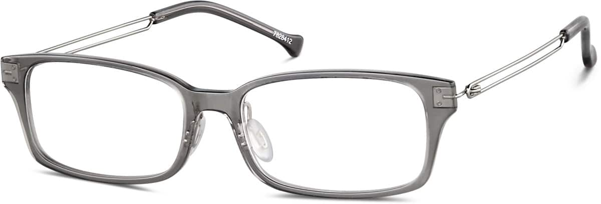 Angle view of Rectangle Glasses 7828412 in Dark Gray