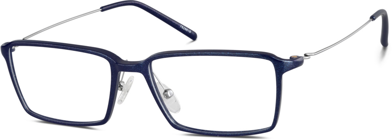Zenni Rectangle Prescription Glasses Blue Mixed Full Rim Frame