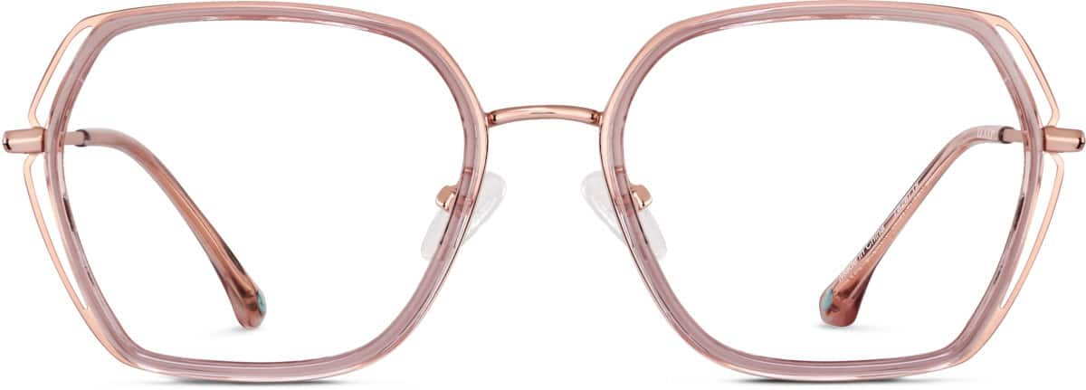 Front view of Geometric Glasses 7828719 in Pink