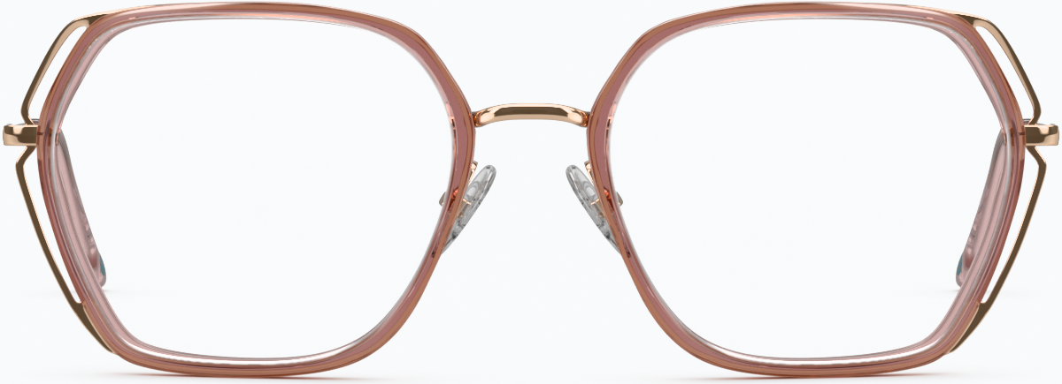 Front view of Geometric Glasses 7828719 in Pink thumbnail