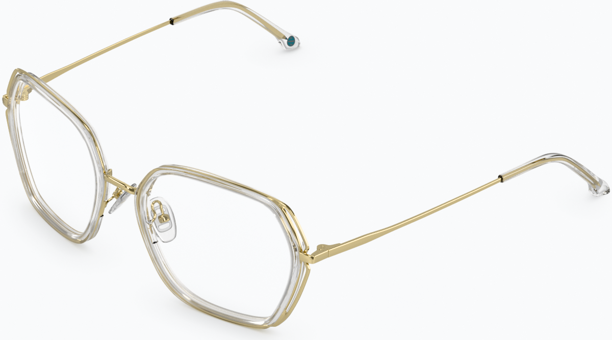 Angle view of Geometric Glasses 7828723 in Clear thumbnail