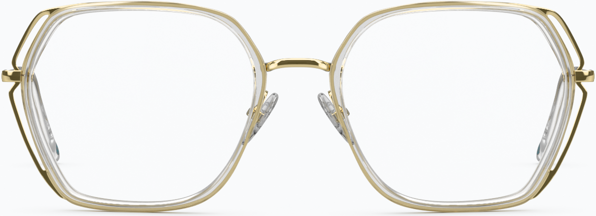 Front view of Geometric Glasses 7828723 in Clear thumbnail