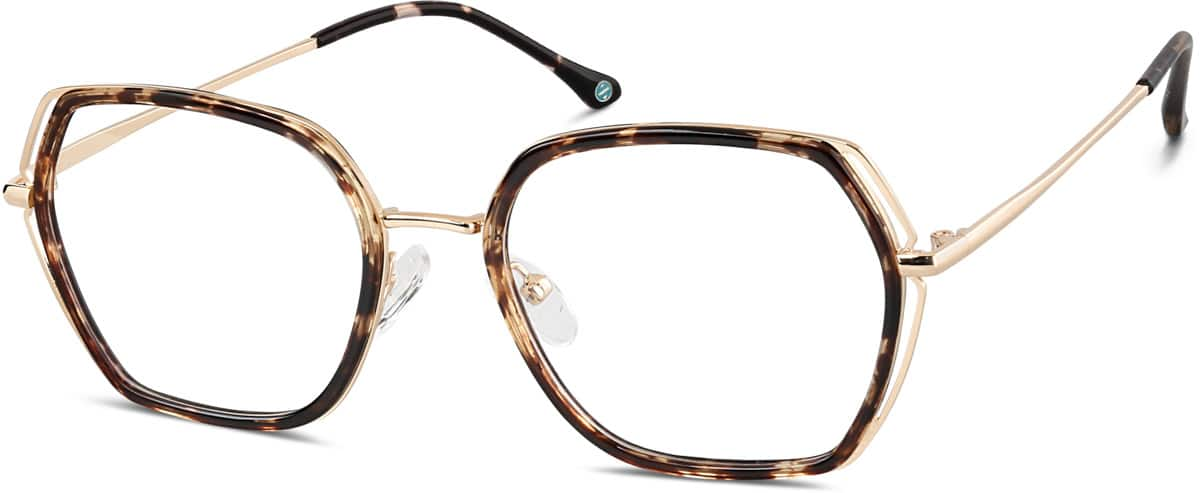 Angle view of Geometric Glasses 7828725 in Tortoiseshell