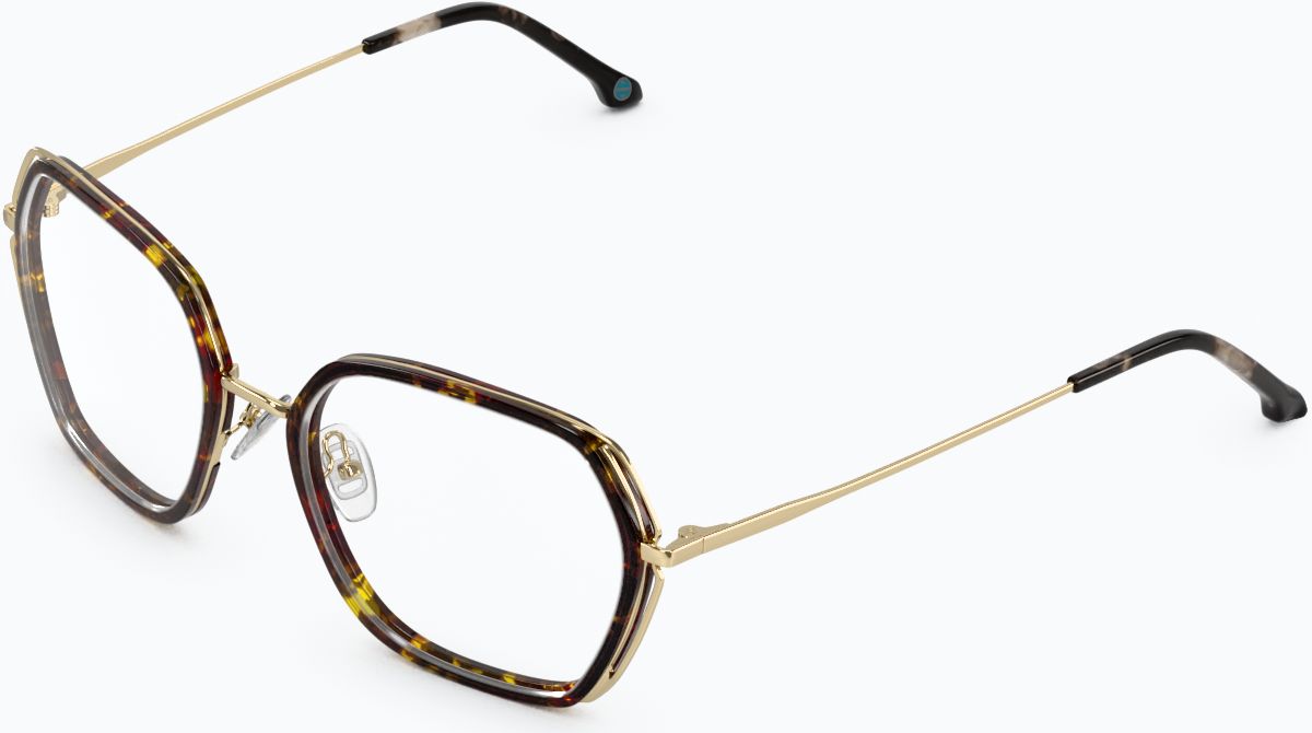 Angle view of Geometric Glasses 7828725 in Tortoiseshell thumbnail