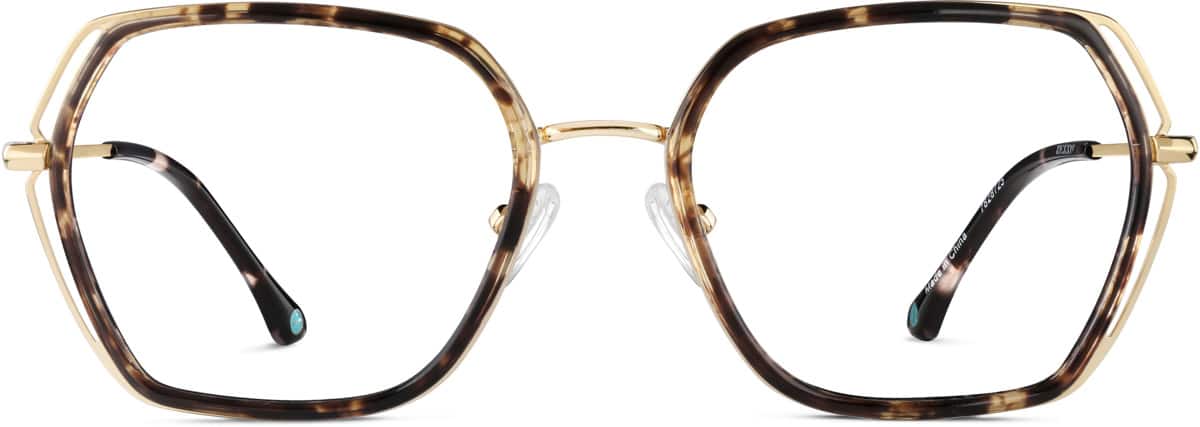 1set Tortoise Shell Square Frame Sunglasses & Contrasting Glasses