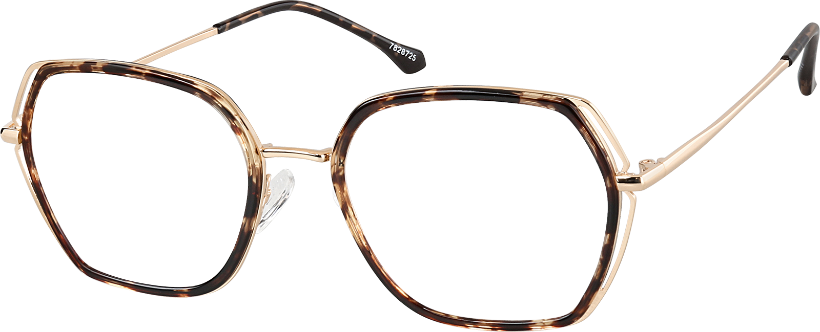 Angle view of Geometric Glasses 7828725 in Tortoiseshell