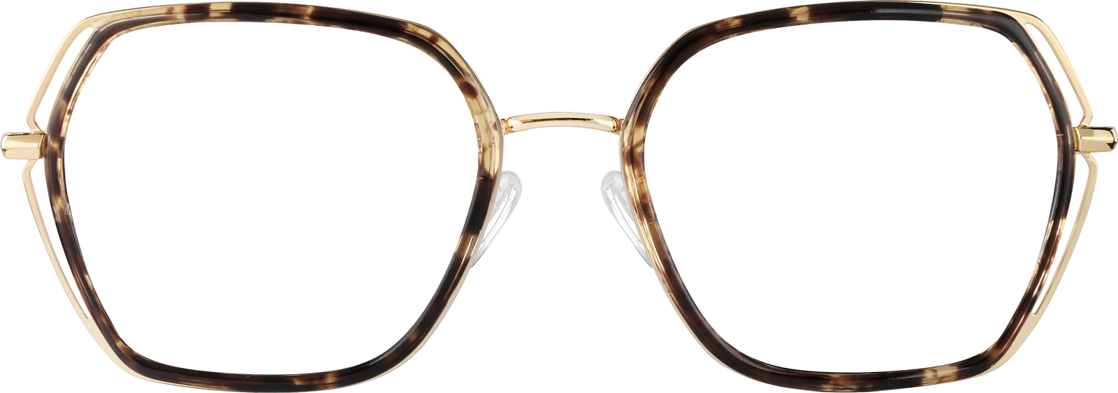 Front view of Geometric Glasses 7828725 in Tortoiseshell