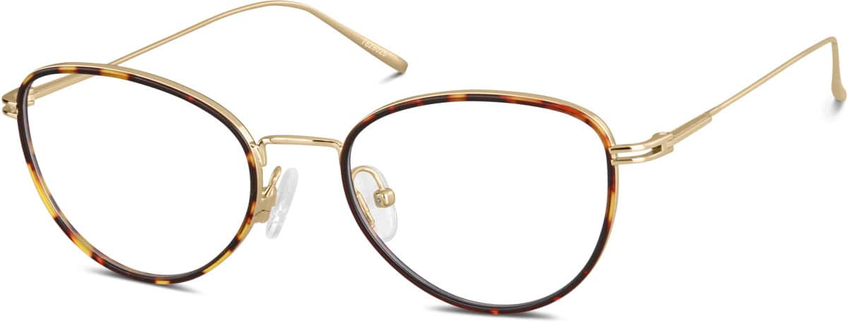 Angle view of Cat-Eye Glasses 7829025 in Tortoiseshell