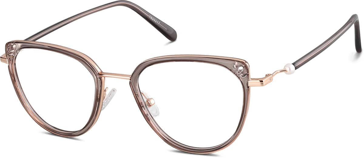 Angle view of Cat-Eye Glasses 7829217 in Brown