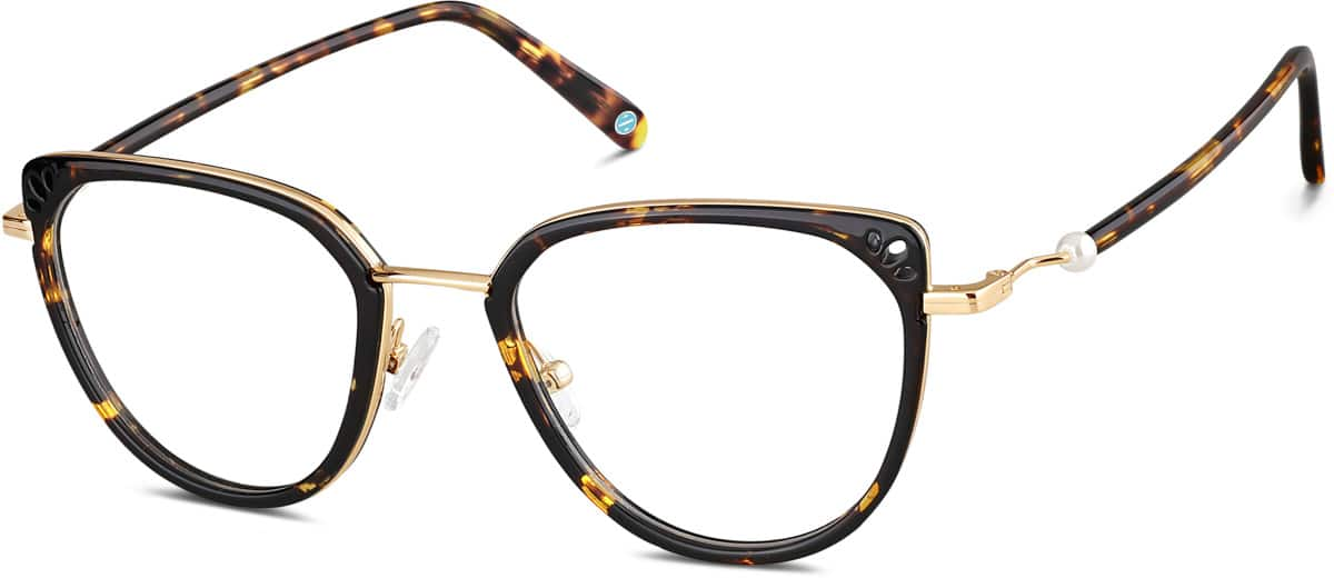 Angle view of Cat-Eye Glasses 7829225 in Tortoiseshell