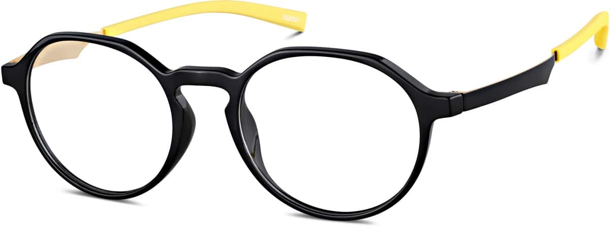 Angle view of Round Glasses 7829521 in Black