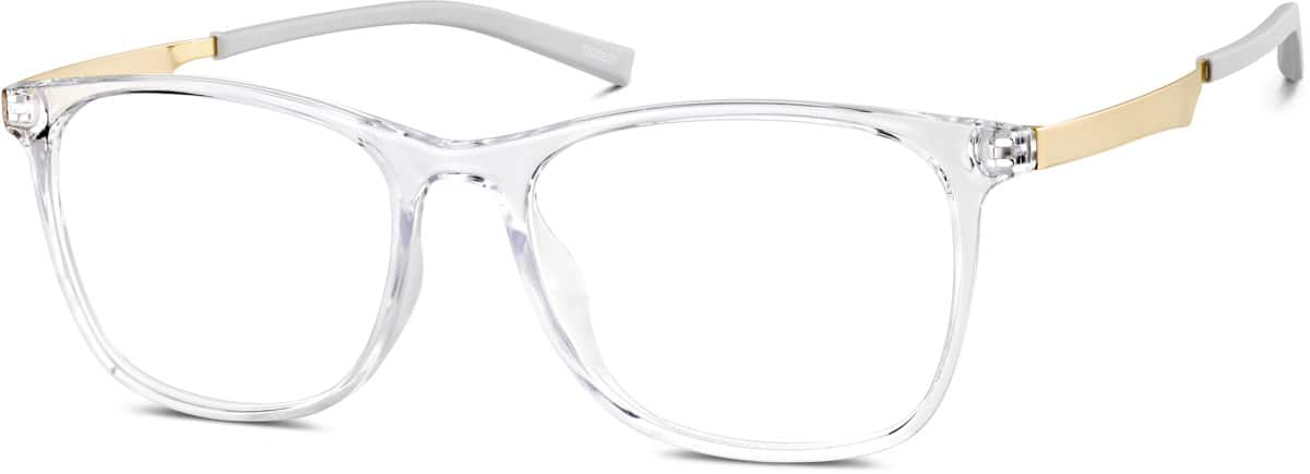 Angle view of Square Glasses 7829623 in Translucent