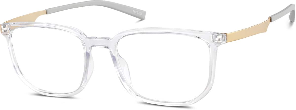 Angle view of Square Glasses 7829723 in Translucent