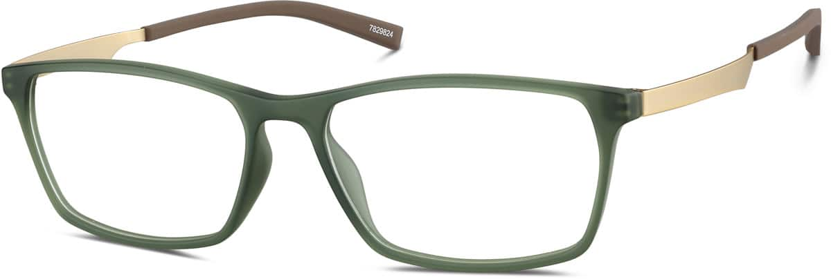 Angle view of Rectangle Glasses 7829824 in Green