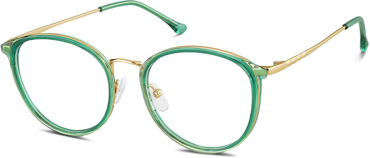 Angle view of Round Glasses 7830024 in Green