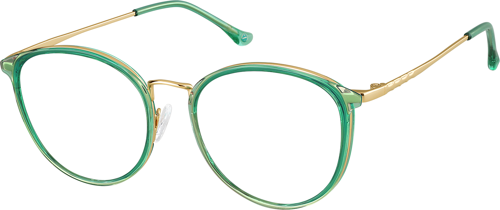 Green Round Glasses #7830024 | Zenni Optical