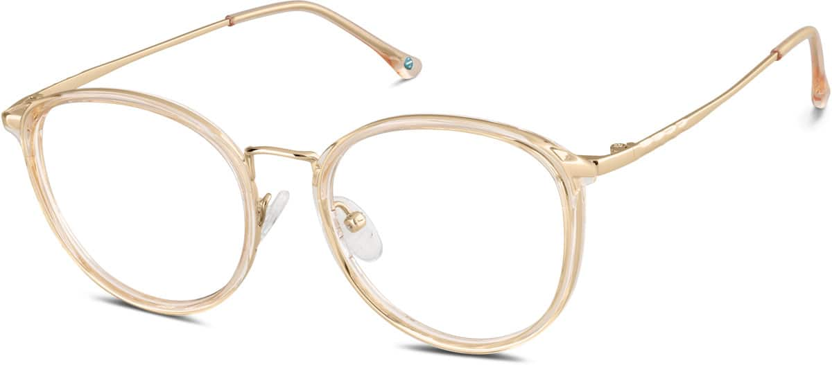 Angle view of Round Glasses 7830033 in Beige