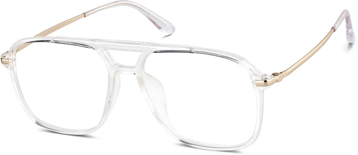 Angle view of Aviator Glasses 7830123 in Translucent