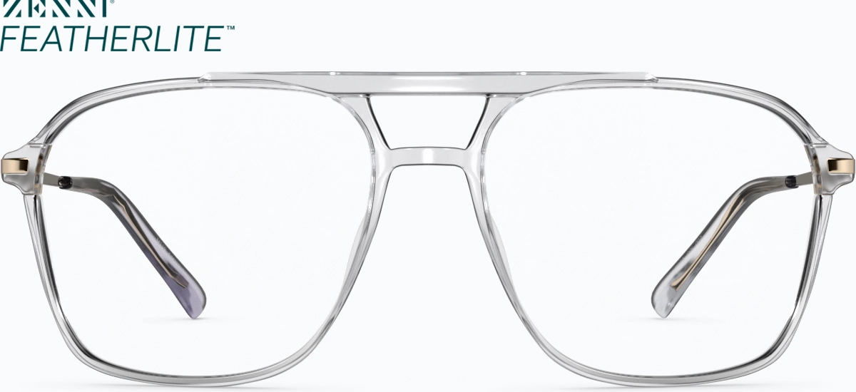 Front view of Aviator Glasses 7830123 in Translucent thumbnail