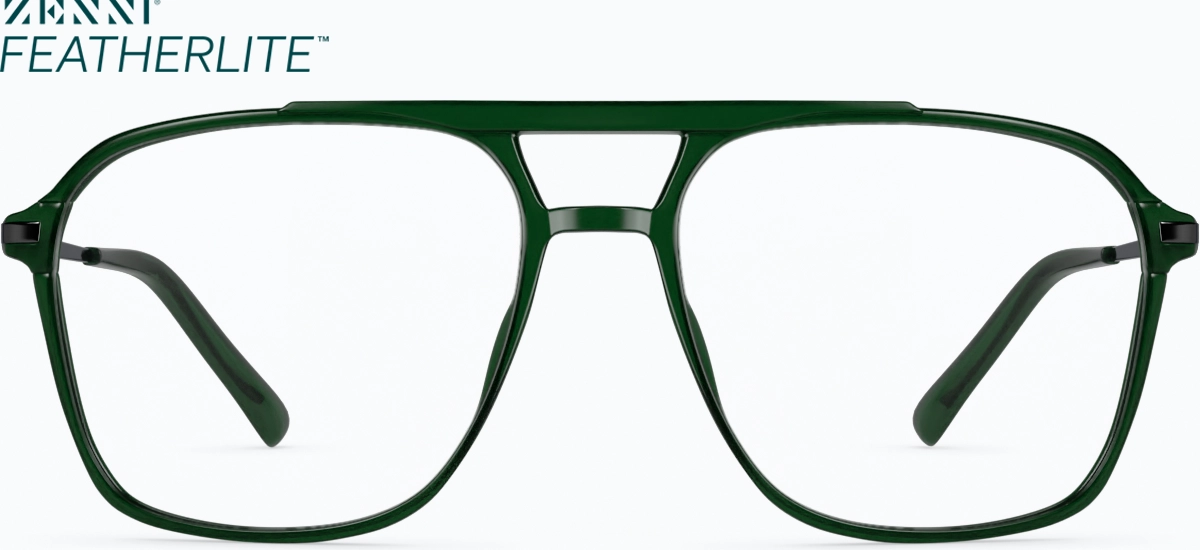 Front view of Aviator Glasses 7830124 in Green thumbnail
