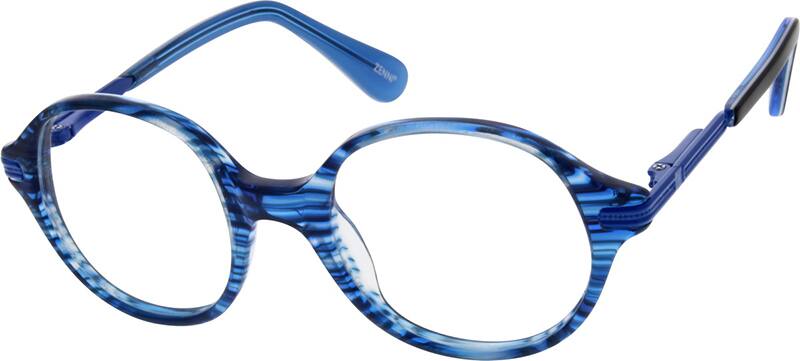 Angle view of Kids’ Round Glasses 783016 in Blue