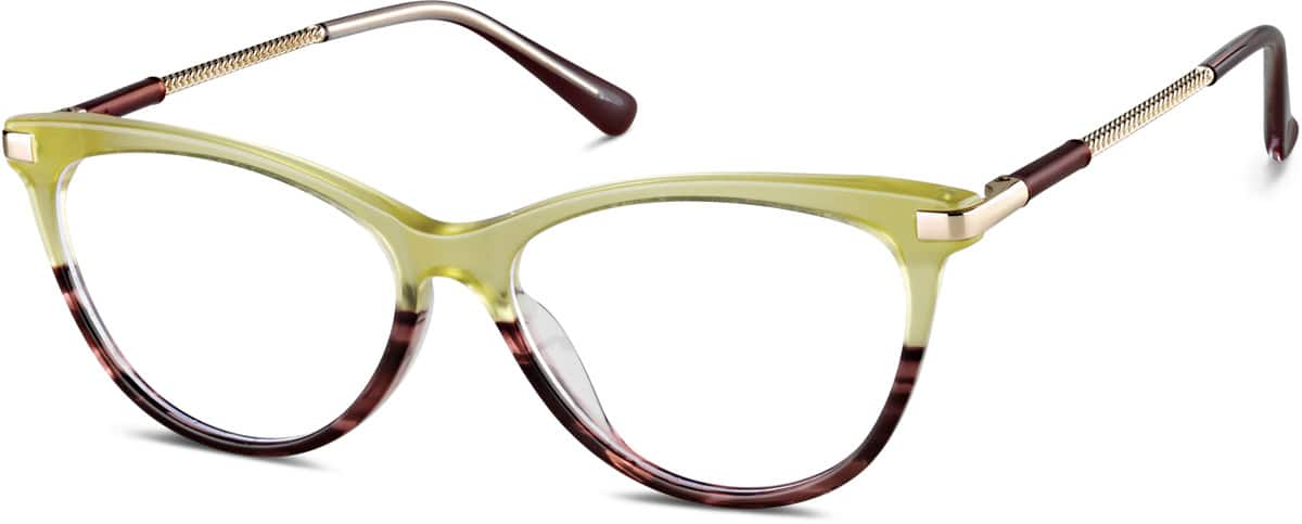 Angle view of Cat-Eye Glasses 7830722 in Yellow