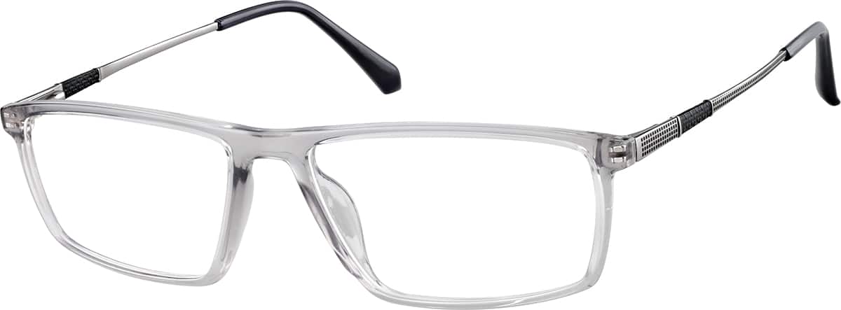 Zenni Rectangle Sports Prescription Glasses Gray Plastic Frame Full Rim