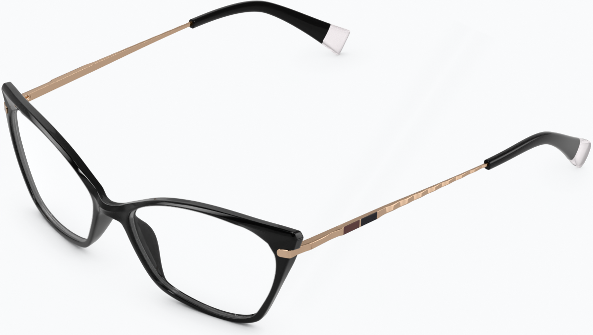 Angle view of Cat-Eye Glasses 7831221 in Black thumbnail
