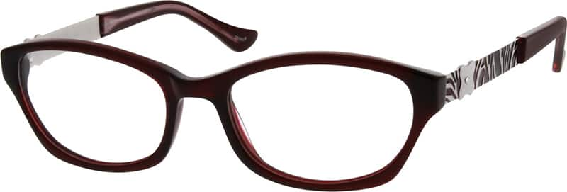 Angle view of Square Glasses 783218 in Red