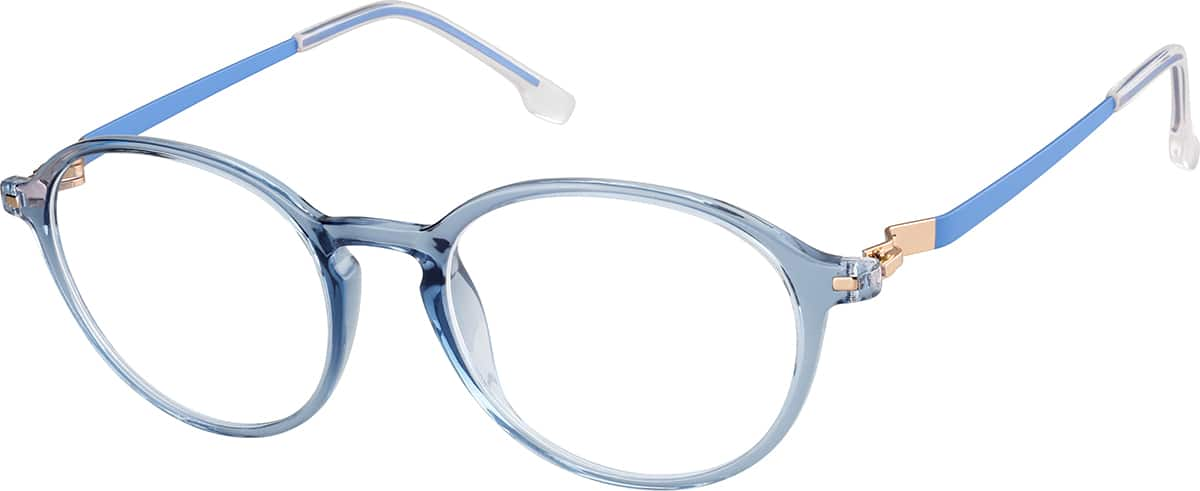 Angle view of Round Glasses 7832616 in Blue