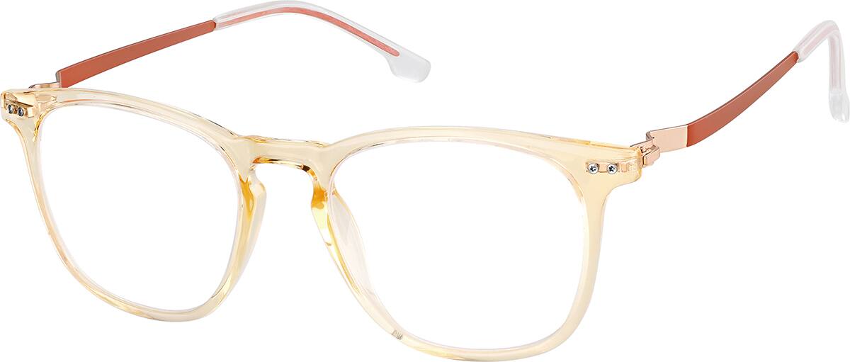 Angle view of Square Glasses 7832922 in Yellow