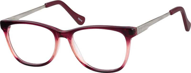 Angle view of Square Glasses 783318 in Red