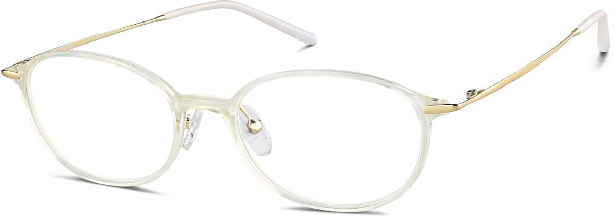 Angle view of Oval Glasses 7833523 in Clear