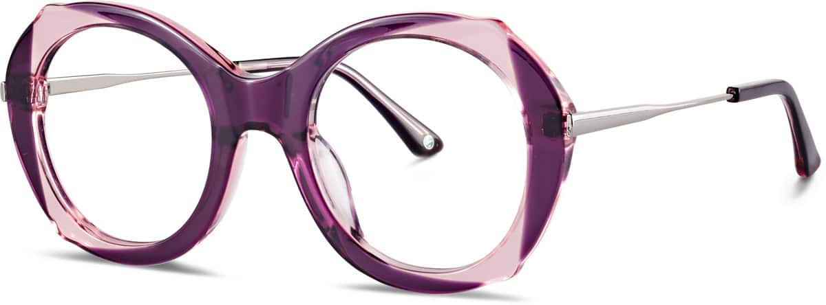 Angle view of Premium Round Glasses 7833917 in Purple