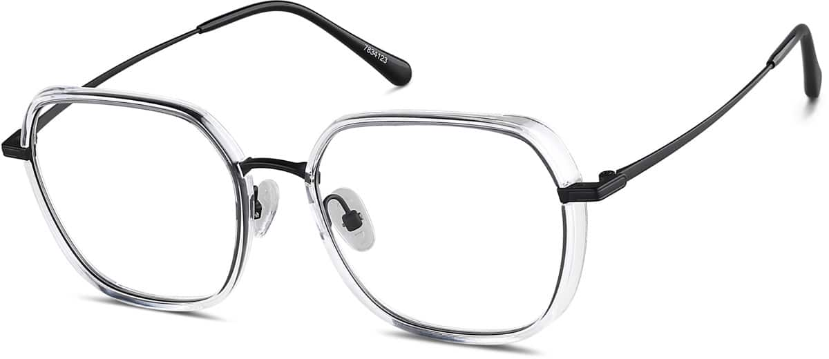 Angle view of Square Glasses 7834123 in Clear