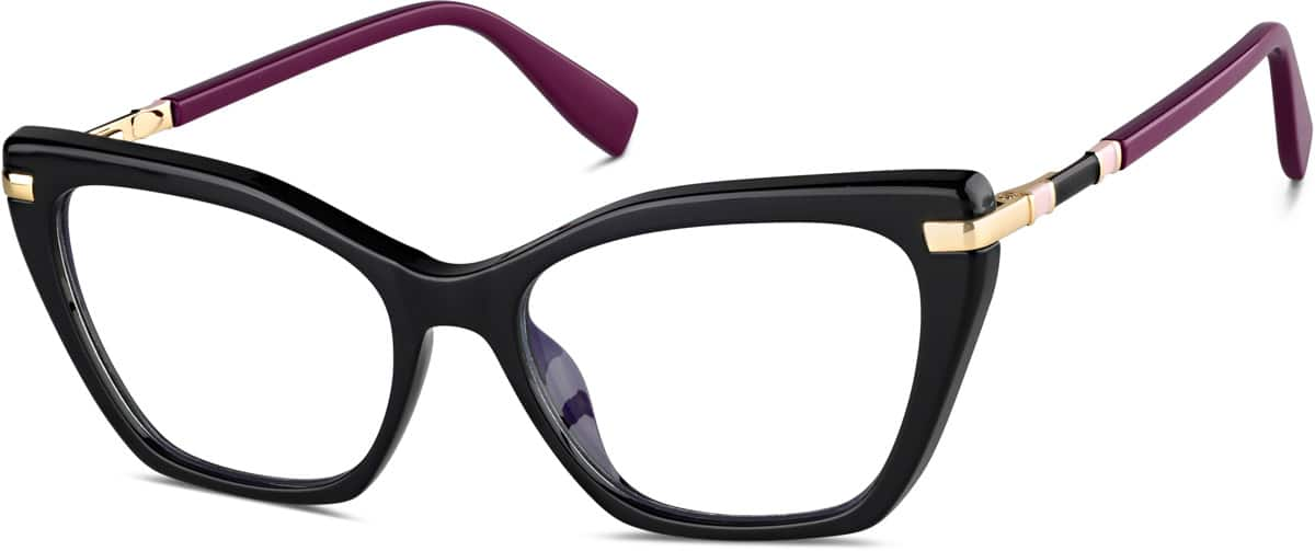 Angle view of Cat-Eye Glasses 7835121 in Black