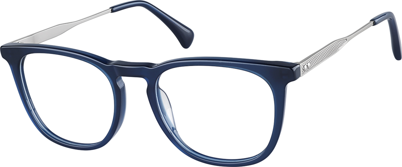 Zenni Square Prescription Glasses Blue Mixed Full Rim Frame