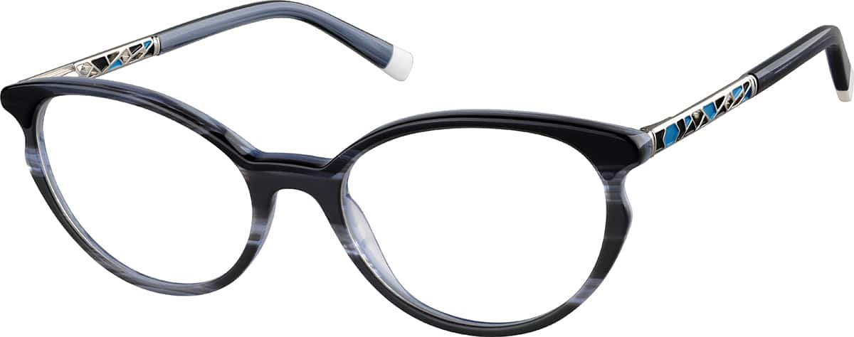 Angle view of Oval Glasses 7836939 in Blue Gray