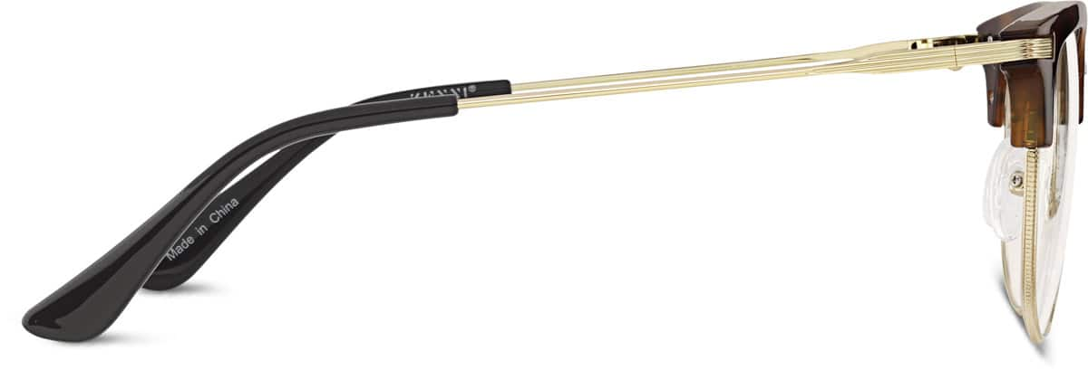 Side view of Browline Glasses 7837625 in Tortoiseshell/Gold