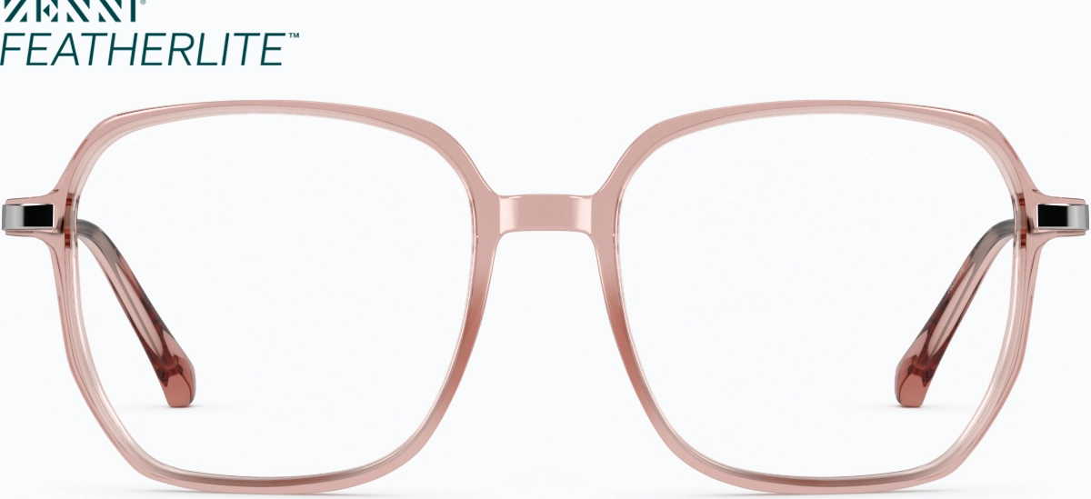 Front view of Square Glasses 7837719 in Pink thumbnail