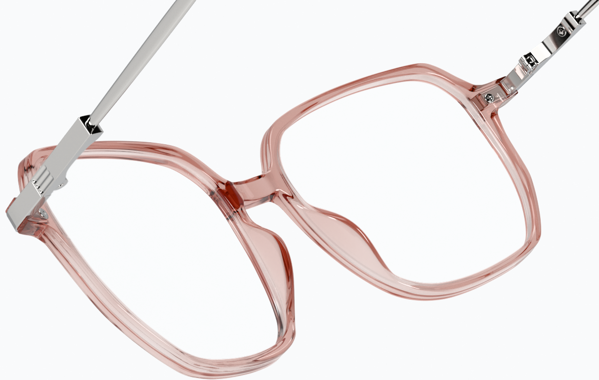 See-through view of Square Glasses 7837719 in Pink thumbnail
