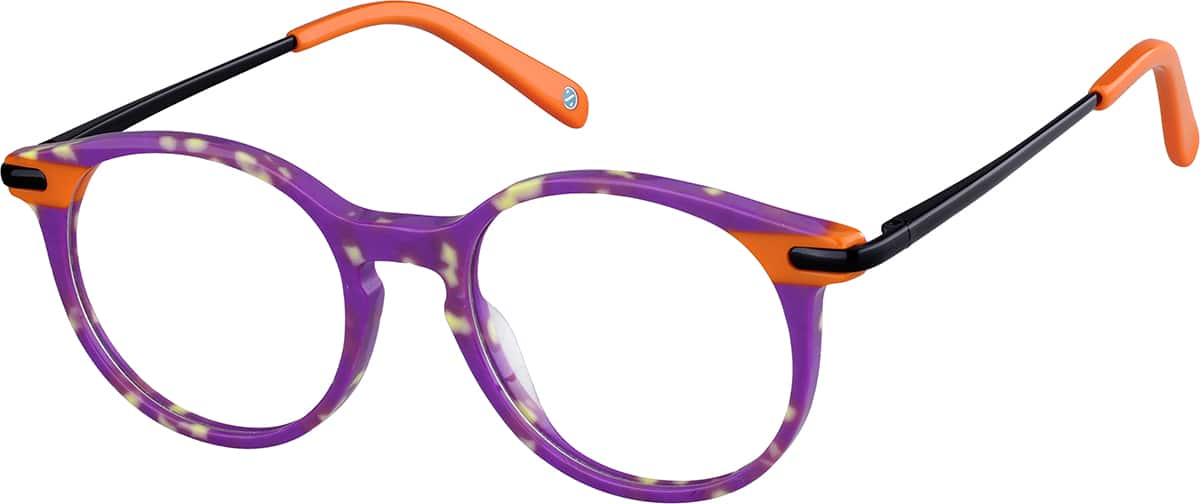 Angle view of Kids' Round Glasses 7837917 in Purple