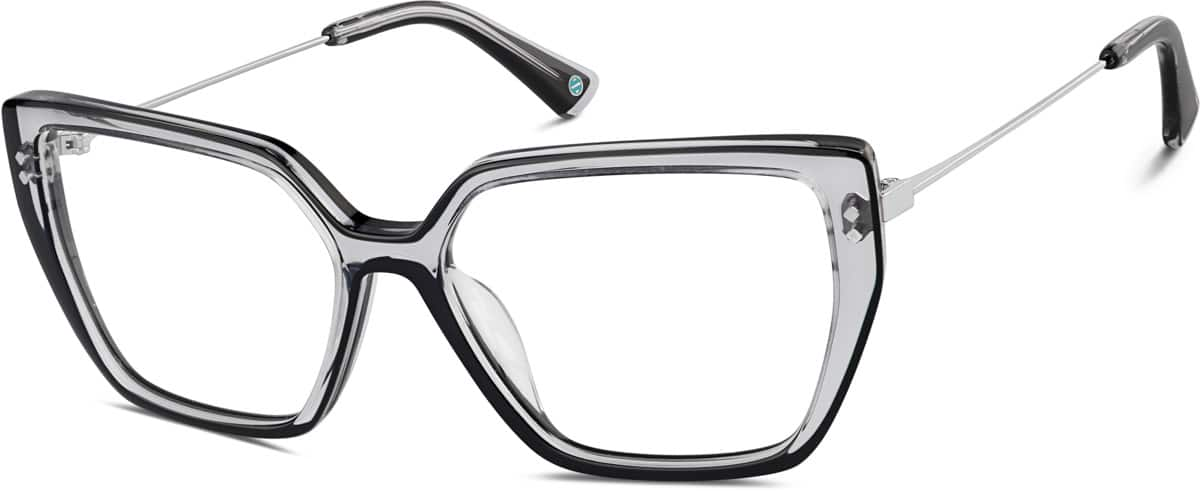 Angle view of Premium Cat-Eye Glasses 7838021 in Black