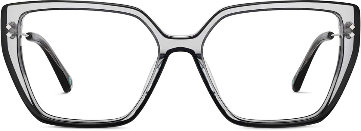 Front view of Premium Cat-Eye Glasses 7838021 in Black